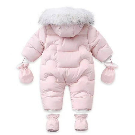 

TOWED22 Baby Jackets Toddler Boys Fleece Cartoon Hooded Jacket Coat Outwear One Piece Footed Romper Jumpsuit Bodysuit Hoodies Pink