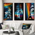 thumbnail image 1 of Designart "Contemporary Rainbow Eiffel Tower in Paris II" City Paris Framed Wall Art Set Of 3 - Multicolor Paris Frame Gallery Wall Set For Home Decor, 1 of 6