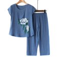 thumbnail image 1 of Puntoco Mujer Verano Jersey Impresión Casual Traje De Dos Piezas Liquidación Puntoco Puntoco-2988, 1 of 3