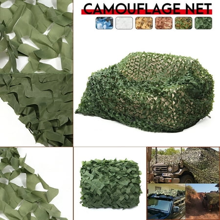 Leaves Camo (16ft x 8ft Jungle Camouflage Net Woodland Leaves Hide Netting Camo Net Camouflage Military Netting For Camping Military Hunting, All Green Camouflage Hunting Shooting Sunscreen)