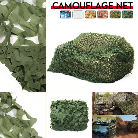 16ft x 8ft Jungle Camouflage Net Woodland Leaves Hide Netting Camo Net Camouflage Military Netting For Camping Military Hunting, All Green Camouflage Hunting Shooting Sunscreen