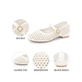 thumbnail image 4 of BLISSFUL STEP Women's Rhinestone Round Toe Chunky Heels Pumps Cream (Size 6), 4 of 6