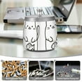 thumbnail image 6 of Yayeee Ashtray with Lid for Cigarette Smokeless Stainless Steel Home Ash Holder, White Chubby Cat, 6 of 7