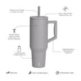 thumbnail image 3 of Elemental Commuter 40 oz Tumbler with Handle and Straw Lid | Travel Coffee Mug Spill Resistant | Insulated Cup Stainless Steel Tumblers for Water, Smoothies, Milkshake and More | Graphite, 3 of 7
