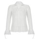 thumbnail image 5 of Camisa blanca L sexy para mujer, camisa con solapa de un solo pecho, material plisado personalizado, retro transparente, otoño 2021, 5 of 8