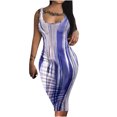 thumbnail image 1 of QIPOPIQ Robes de Cocktail pour Femmes Soirée Manches Courtes Robes Décontractées Tendance Robe d'Été Aguichant Imprimée Sans Manches Robe Smill Offres 2023, 1 of 6