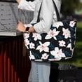 thumbnail image 4 of Wukai Lilies Flowers Print Zipper Bag,large Beach Tote Bag,Waterproof Sandproof Bag,Grocery and Picnic Tote Travel Bag, 4 of 5