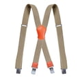 thumbnail image 2 of SGFCWSX Men's X-Back Suspenders, 4-Clip Elastic Adjustable Casual Beige, 2 of 3