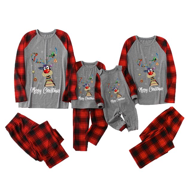 Pijamas de Navidad Para La Familia Trajes A Juego Moda Hombres Árbol Imprimir Top Pantalones Traje Usar Papá Odeerbi ODB189172