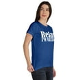 thumbnail image 2 of Inkmeso Relax Je Suis Vaxxed T-shirt en Coton Col Rond Drôle pour Femmes, 2 of 8