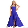 thumbnail image 2 of Fozruso Girls' Casual Dress Tiered Ruffle Spaghetti Strap Dress Ruched Flowy Summer Maxi Sundress,15-16 Years, 2 of 7
