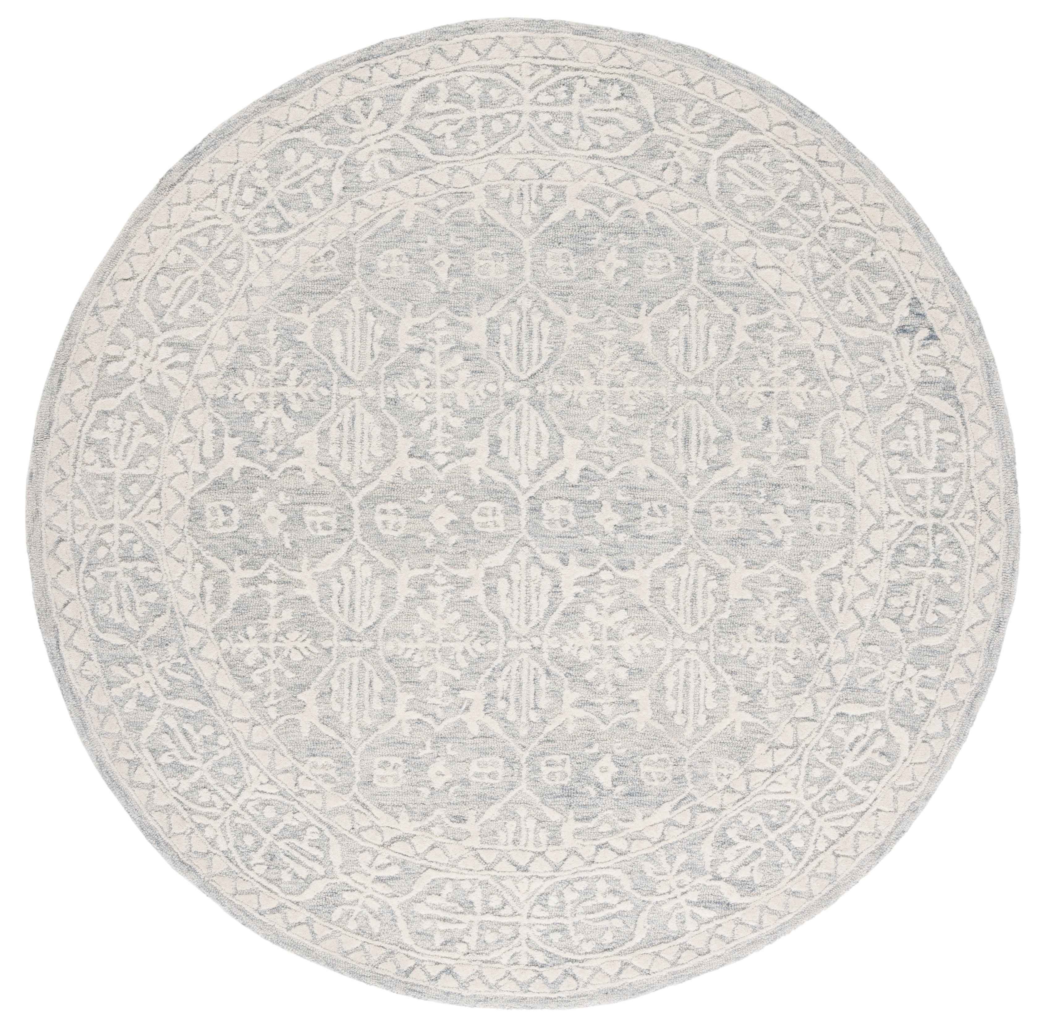 Safavieh Metro Lorenzo Medallion Area Rug, Light Gray/Ivory, 6' x 6' Round