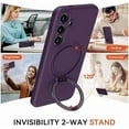 thumbnail image 4 of KOMI for Galaxy S25 Case with Stand, Slim Liquid Silicone Phone Cases for Samsung Galaxy S25 Compatible with MagSafe, Full Camera Protection Magnetic Kickstand Case for Samsung S25, Dark Purple, 4 of 5