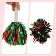 thumbnail image 5 of Unique Bargains 1 Pair Cheerleader Pom Poms Handle Cheerleading Practice Poms Red Green, 5 of 6