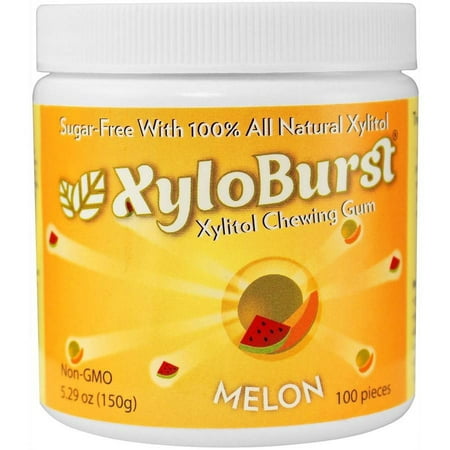 XyloBurst Melon Xylitol Chewing Gum, 100 count, 5.29 oz, (Pack of