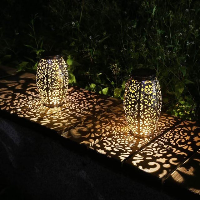 Kaixoxin Linterna solar para colgar o mesa, luz solar al aire libre para patio, jardín (plata-1)