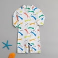 thumbnail image 4 of ATAIKU 0-4T Baby Boys Cheetah One Piece Swimsuit Rash Guard Suits Toddler Long Sleeve Swimwear Kids UPF 50+ Zipper Bathing Suit, 4 of 10