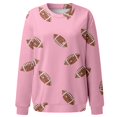 thumbnail image 3 of Fsqjgq Womens Football Sequin Rugby Sweatshirt Game Day Y2K Crewneck Oversized Hoodies Long Sleeve Pullover Tops Blouse Pink L, 3 of 5
