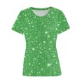 thumbnail image 4 of Women's Short Sleeve Tees Tops Bright Print Casual Crew-neck Summer Shirt Blouses Basic Comfy T Shirts, 4 of 4
