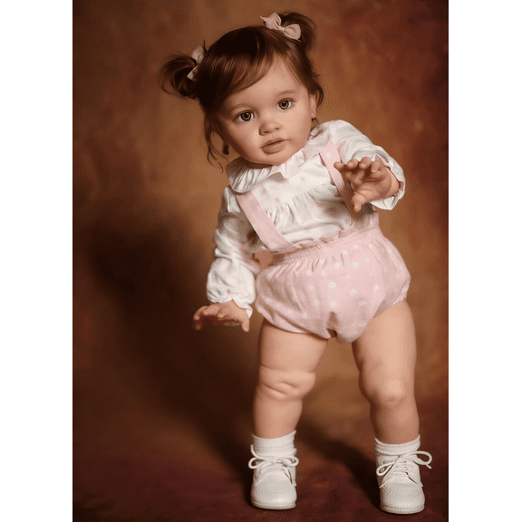 iCradle Lifelike Reborn Baby Dolls Girl - 26 inch Realistic Toddler Princess Girl Blue Eyes Real Life Standing Bebe Toy Xmas Gift