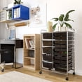 thumbnail image 4 of Rolling Utility Organizer Storage Cart , for Home Office, School, Classroom, Scrapbook, Hobby, Craft, 15 Drawer, Black, 4 of 9