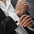 thumbnail image 5 of Gemelos y tachuelas para hombre, juego de gemelos y tachuelas para camisa de esmoquin para hombre, gemelos de latón y tachuelas para camisa para boda/banquete/ceremonia/negocios (8 piezas), 5 of 5