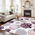 thumbnail image 2 of Shell Coral Coastal Area Rugs 6'x9', Washable Small Throw Rugs for Kitchen Dining room, Nautical Summer Beach Ocean Sea Indoor Outdoor Rug Non-Slip Low Pile Carpet Runner Reversible Floor Mats, 2 of 8