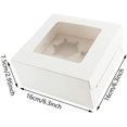 thumbnail image 2 of Mu Mianhua 12 piezas Cajas para pasteles 4 agujeros Cajas para cupcakes blancas Tarjeta para pasteles con ventana oso de fresa  Hogar, 2 of 2