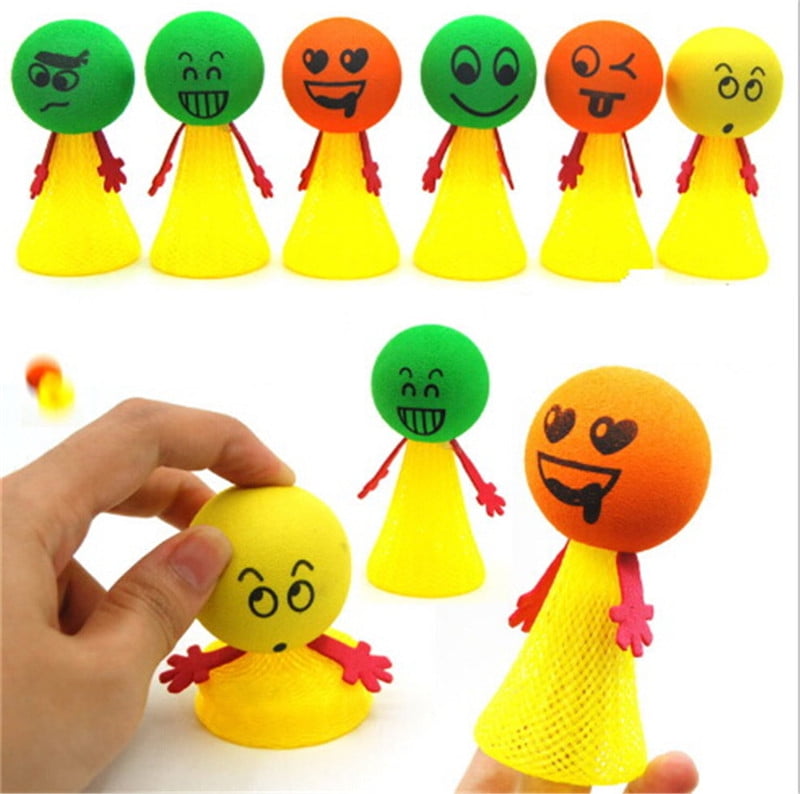 3 Pcs Bounce Ball Toys Gifts Expressions Push&Down Hip Hop Kids Jump Doll Toy gv 