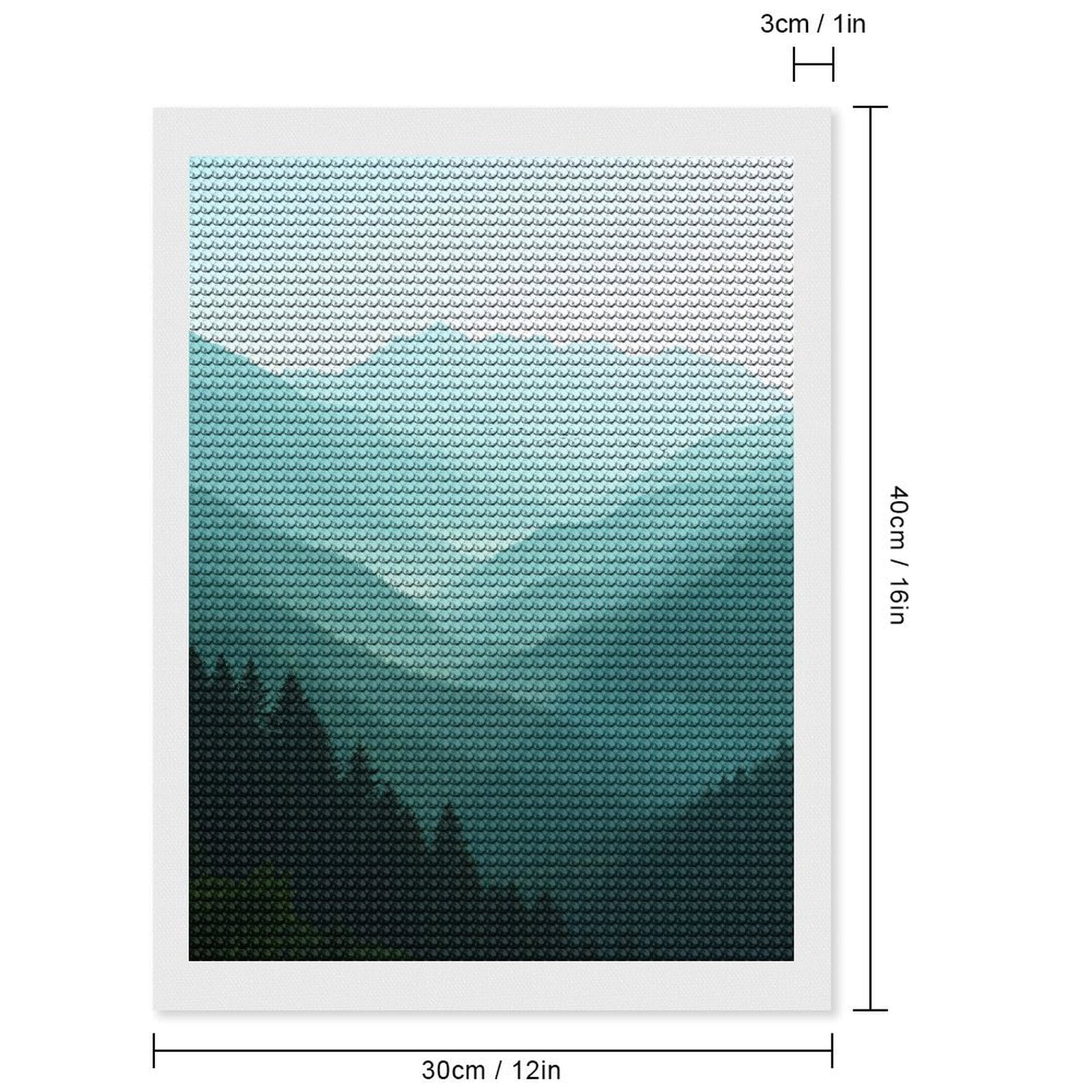 Diamond Art Kits for Adults, Mist Covered Mountain Peaks 5D Diamond Painting Kits for Adults Beginners, DIY Full Drill Diamond Painting, Gem Art and Crafts 12x16