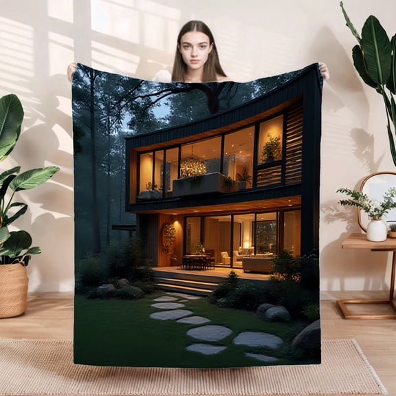 Cozy Soft Flannel Blanket - Durable Warm Throw for Sofa Bed & Travel - Elegant Pattern Design Perfect for Relaxing in Style