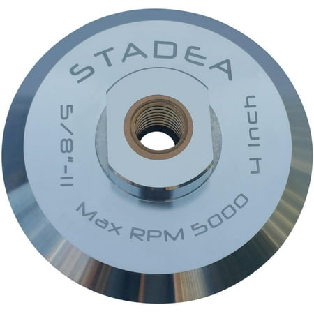 

Stadea 4 Inch Hook and Loop Backing Pad With Rigid Aluminium Backing 5/8 11 Brass Arbor