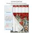 thumbnail image 2 of No Hook Cloth Fabric Shower Curtain with Snap in Liner, Red Christmas Waterproof Shower Curtains Set with See Through Top Window, Winter Gnomes Xmas Pine Tree Snowflake Bath Curtains Shower 54"x78", 2 of 6
