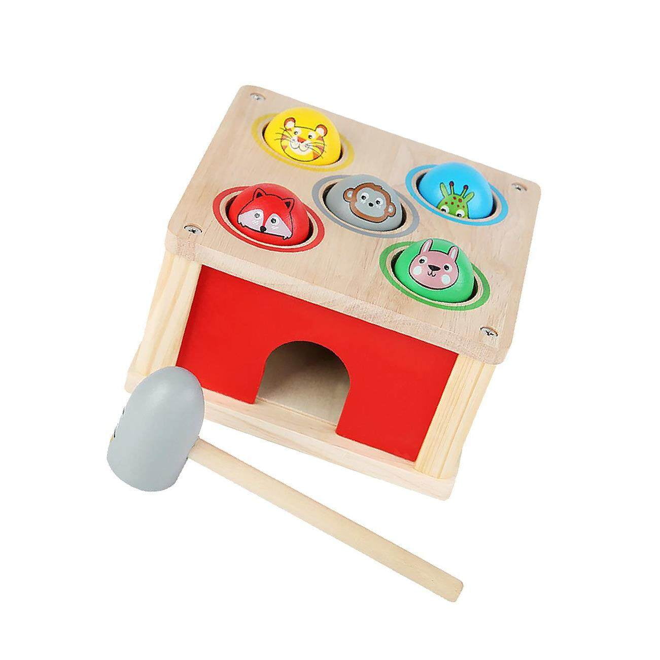 Kids Colorful Wooden Hammer Box Pounding Benach Hammer Bench Beat Pouch Toys for Toddlers Walmart
