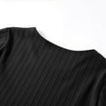 thumbnail image 4 of SELONE Thermal Underwear for Women Cabled Fleece Undershirt Crewneck Long Sleeve Pullover Soild Tight Home Clothes Black, 4 of 8