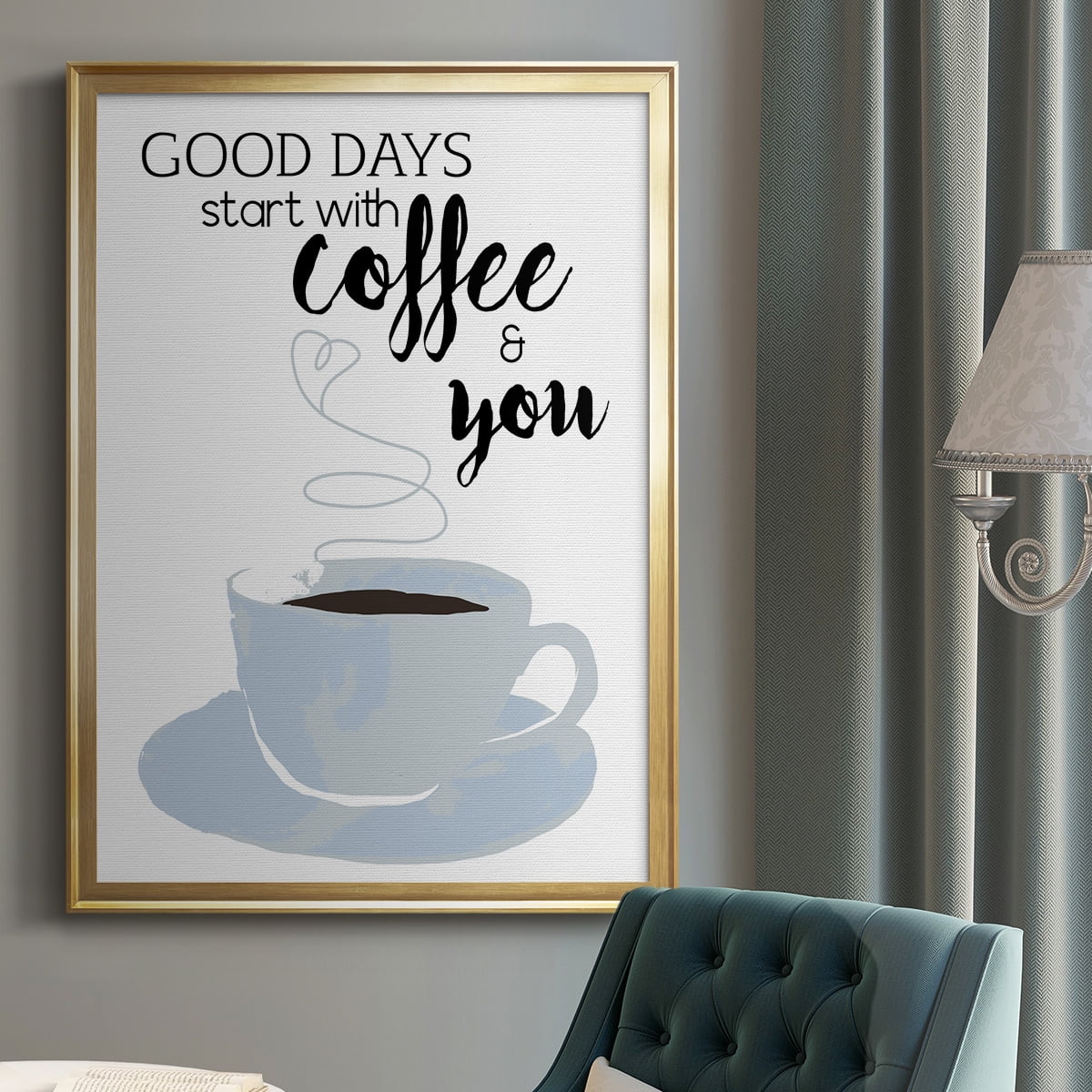 Start With Coffee & You Premium Framed Print - Ready to Hang