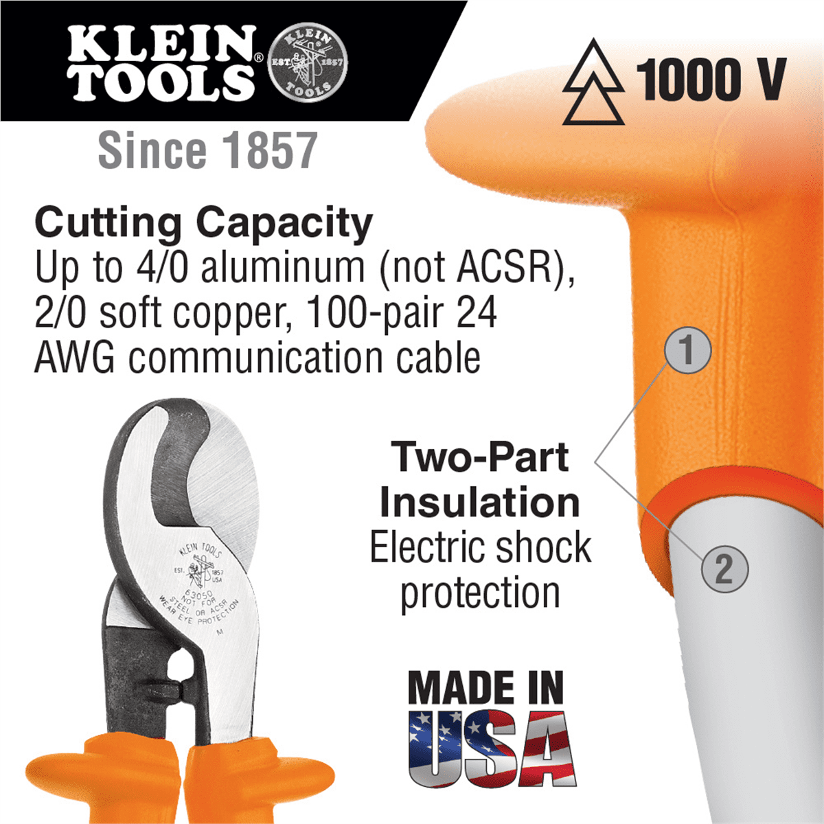 Klein Tools 63050 High Leverage Cable Cutter
