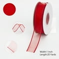 thumbnail image 4 of Joycrosso 1 Inch Red Wired Organza Ribbon - 20 Yards Sheer Decorative Ribbon for Gift Wrapping, Wedding Decor, Christmas Tree, Crafts & DIY Projects, 4 of 6