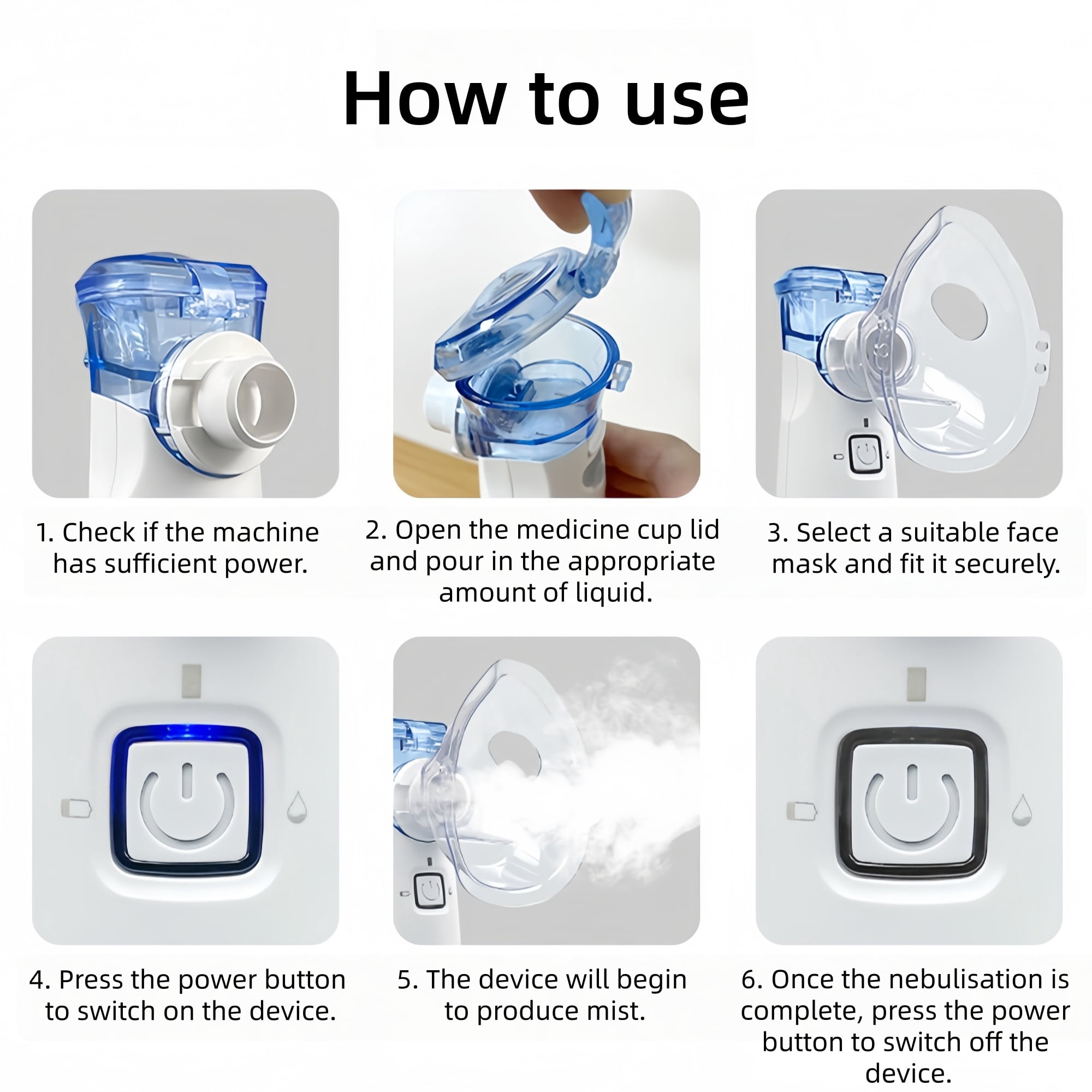 Portable Handheld Humidifier, For Travel Home Office, Quiet Auto-Clean