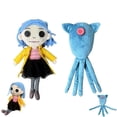thumbnail image 3 of 28cm Coraline Plush Stuff Cartoon Figure Kawaii Doll Soft Pillow Ugly Kids Cute Collectible Dolls Decoration Toys Birthday Gifts, 3 of 10