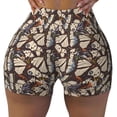 thumbnail image 2 of Logiee Vector Butterflies Print Women's Biker Shorts,Workout Gym Shorts,Scrunch Shorts,Tummy Control Hidden Scrunch Running Yoga Shorts-Medium, 2 of 8