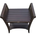 thumbnail image 2 of Rectangular Teak Shower Bench with Shelf and Handles in Brown Finish, 2 of 3