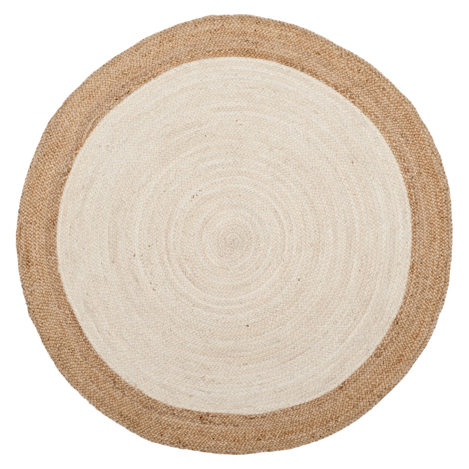 SAFAVIEH Natural Fiber Cebrail Braided Jute Area Rug, Aqua/Natural, 5' x 5' Round
