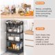 thumbnail image 5 of Carrito de almacenamiento de plástico con ruedas de 4 niveles con asas extra colgantes para tazas con ruedas bloqueables para sala de estar baño cocin, 5 of 7