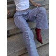 thumbnail image 4 of Women Y2k Striped Pants Stripes Print Straight Wide Leg Lounge Pants Elastic High Waist Striped Trousers with Pockets, 4 of 6