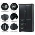 thumbnail image 3 of Oversized Storage Cabinet with 3 Adjustable Shelves&3 Drawers, 62.2" Kitchen Pantry Storage Cabinet with Doors, 6-Tier Tall Steel Cabinet Locker for Kitchen, Living Room, Dining Room, Black, 3 of 9