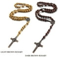 thumbnail image 4 of CatholicCrossRosaryNecklace,NaturalWoodPrayerBeadsWithMedalCross, 4 of 4