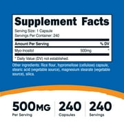 Nutricost Inositol Capsules 500mg, 240 Capsules - Non-GMO, Gluten Free Supplement