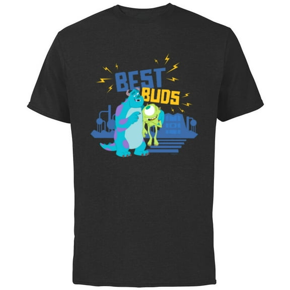 Disney and Pixar’s Monsters, Inc. Mike and Sulley Best Buds - Short Sleeve Cotton T-Shirt for Adults - Customized-Black