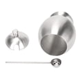 thumbnail image 3 of Egg Shaped Condiment Container Stainless Steel with Spoon Oval Condiment Jar For Spice Sugar Kitchen Resturant, 3 of 5
